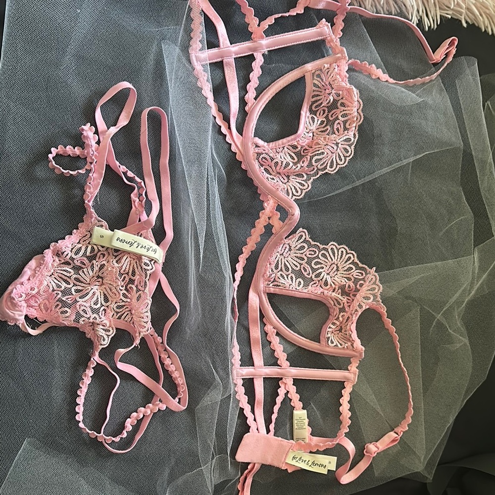 Pink Lace Lingerie Set